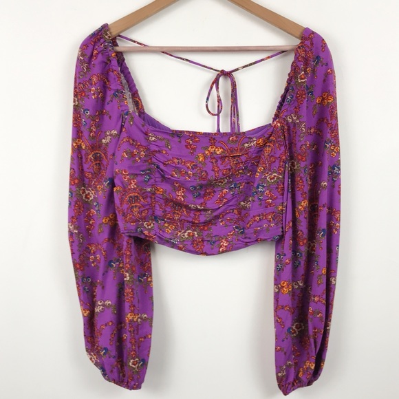 Urban Outfitters Floral Bambi Ruched Blouse Size Small - Picture 5 of 13